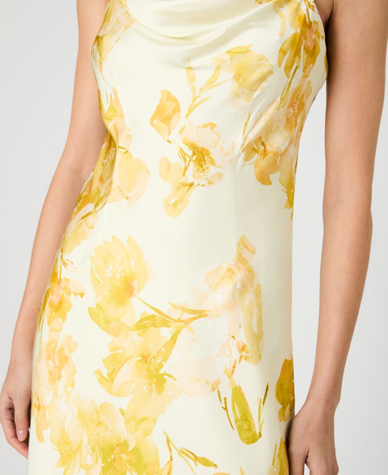 Women's Printed Cowl Neck Dress