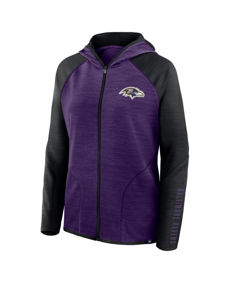 Women's Purple/Black Baltimore Ravens Redzone End Around Pass Raglan Full-Zip Hoodie