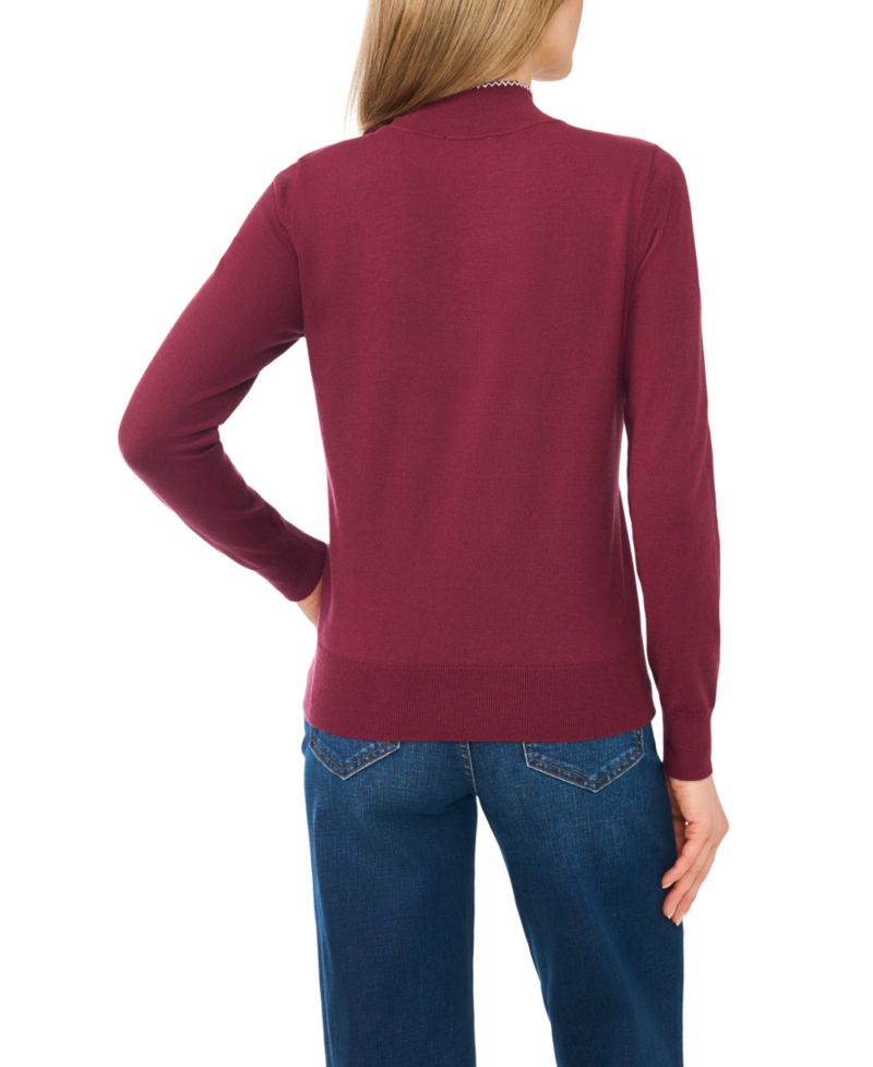 Women's Scarf Tie Neck Sweater