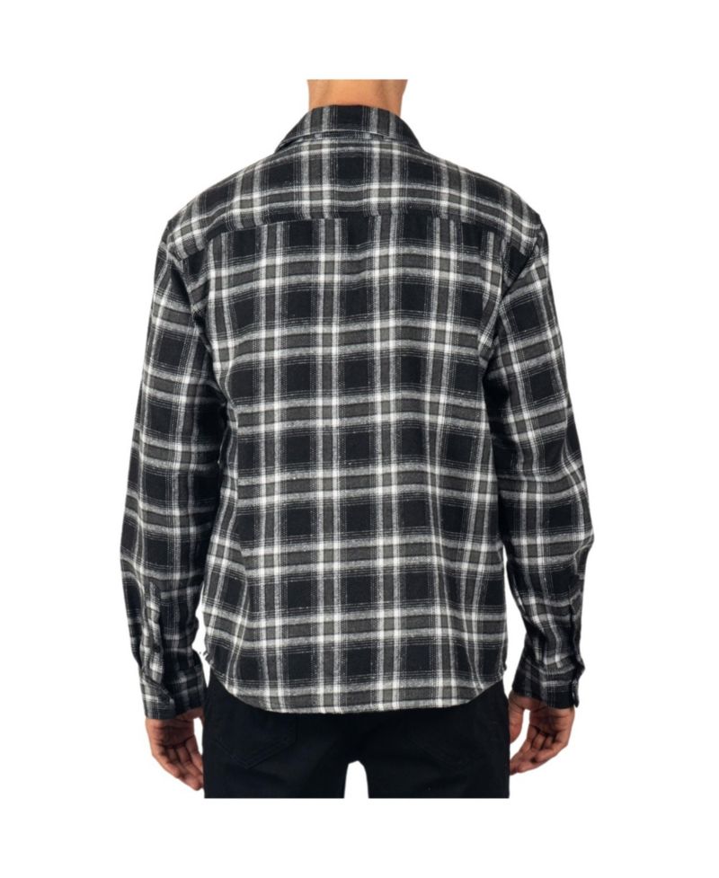 Men's Men Plaid Flannel Shirt Jacket Button Down Long Sleeve Cotton Blend Shirts