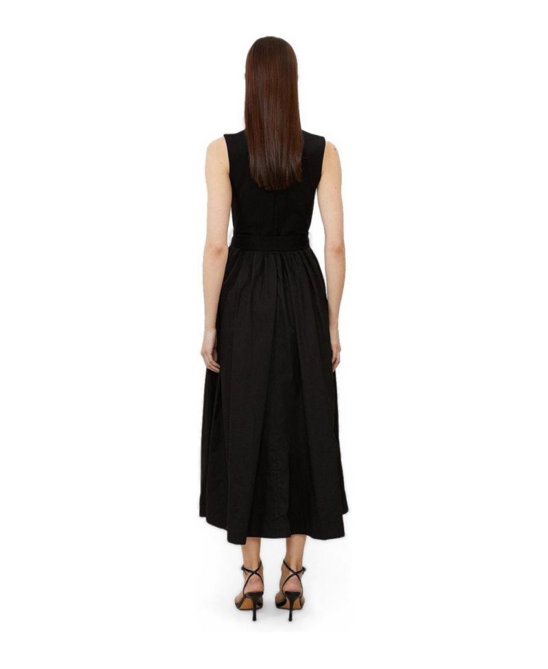 Women's Square Neck Belted Maxi Dress