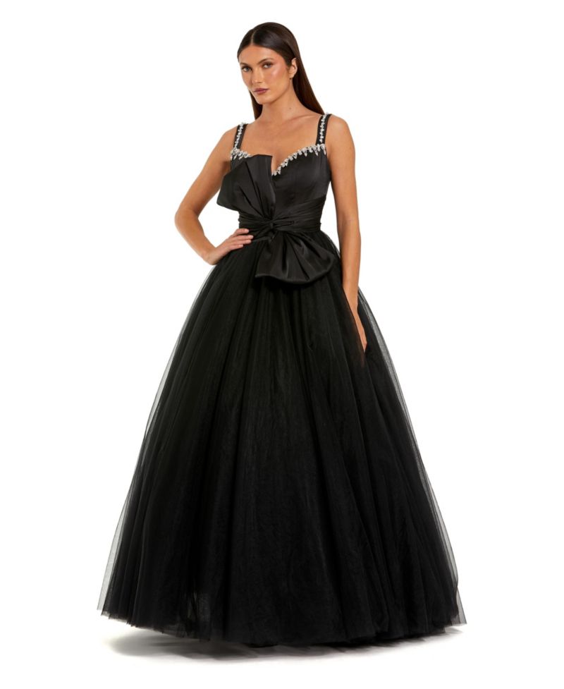 Women's Sweetheart Neck Tulle Ball Gown with Embellished Straps