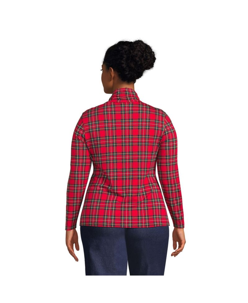 Plus Size Lightweight Jersey Long Sleeve Turtleneck