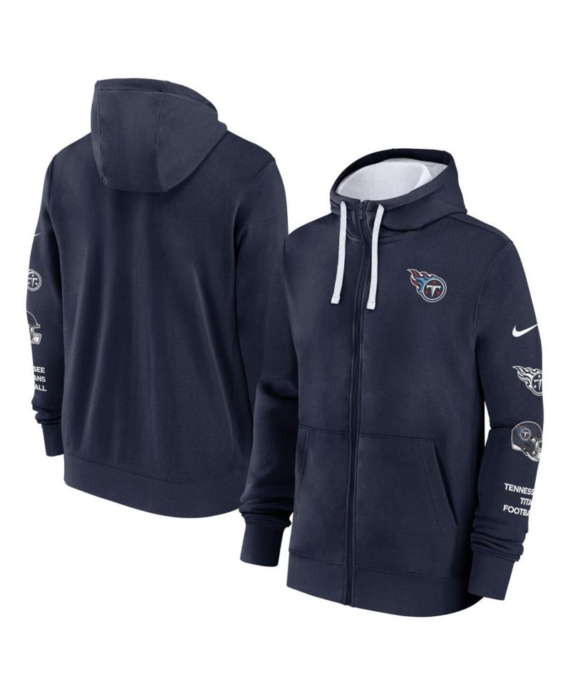 Men's Navy Tennessee Titans Club Full-Zip Hoodie Jacket