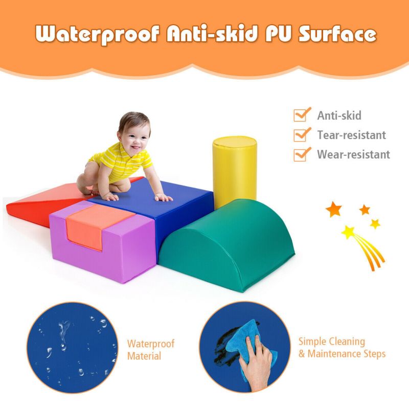 6-Piece Soft Foam Building Blocks Climb Crawl Set for Toddlers Indoor