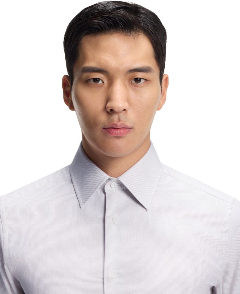Men's Italian-Made Structured Cotton Slim-Fit Dress Shirt