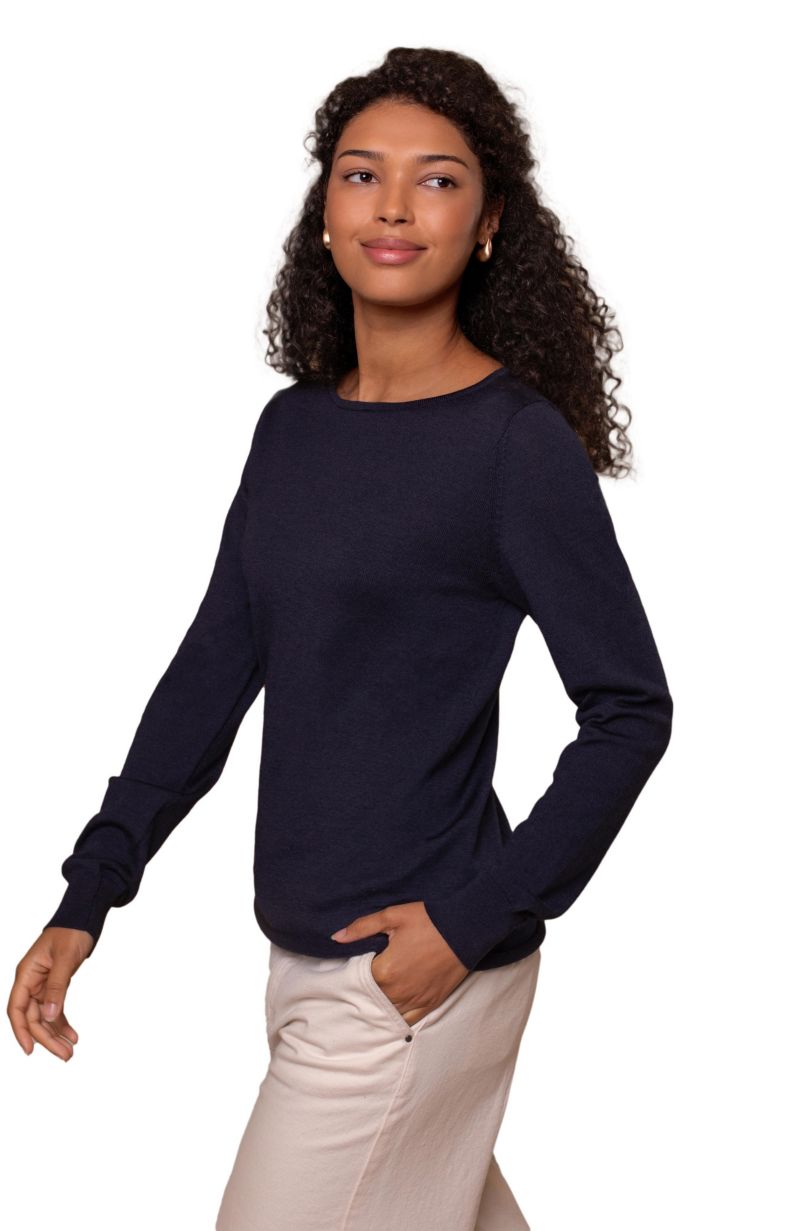 Women's Merino Fine Knit Boat Neck Sweater