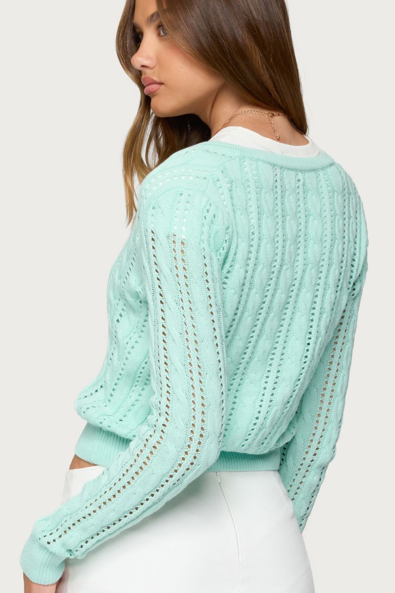 Womens Haisley Cable Knit Cardigan