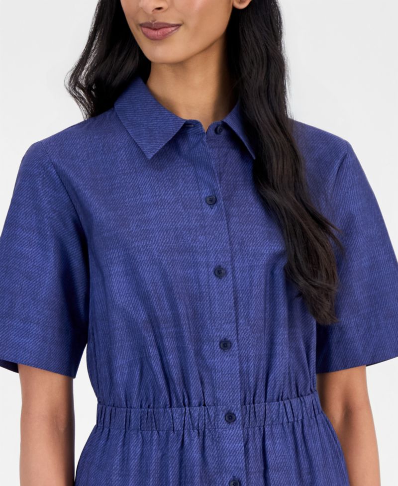 Women's Ombr&eacute; Cotton Midi Shirtdress