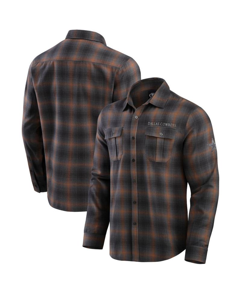 Men's Charcoal Dallas Cowboys Classic Flannel Long Sleeve Button-Up Shirt