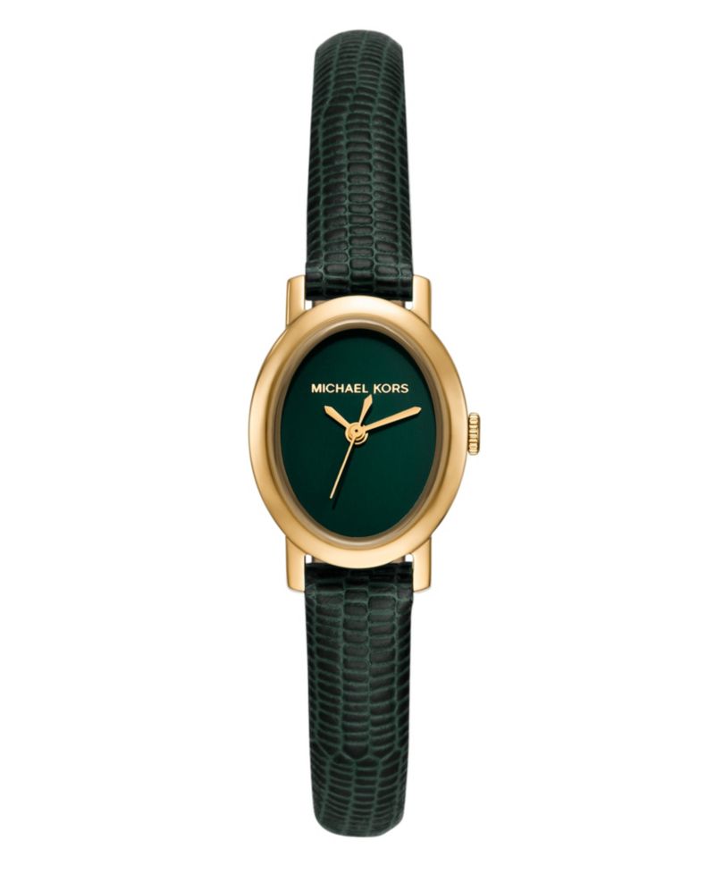 MICHAEL Women's Maude Three-Hand Green Leather Watch 21mm