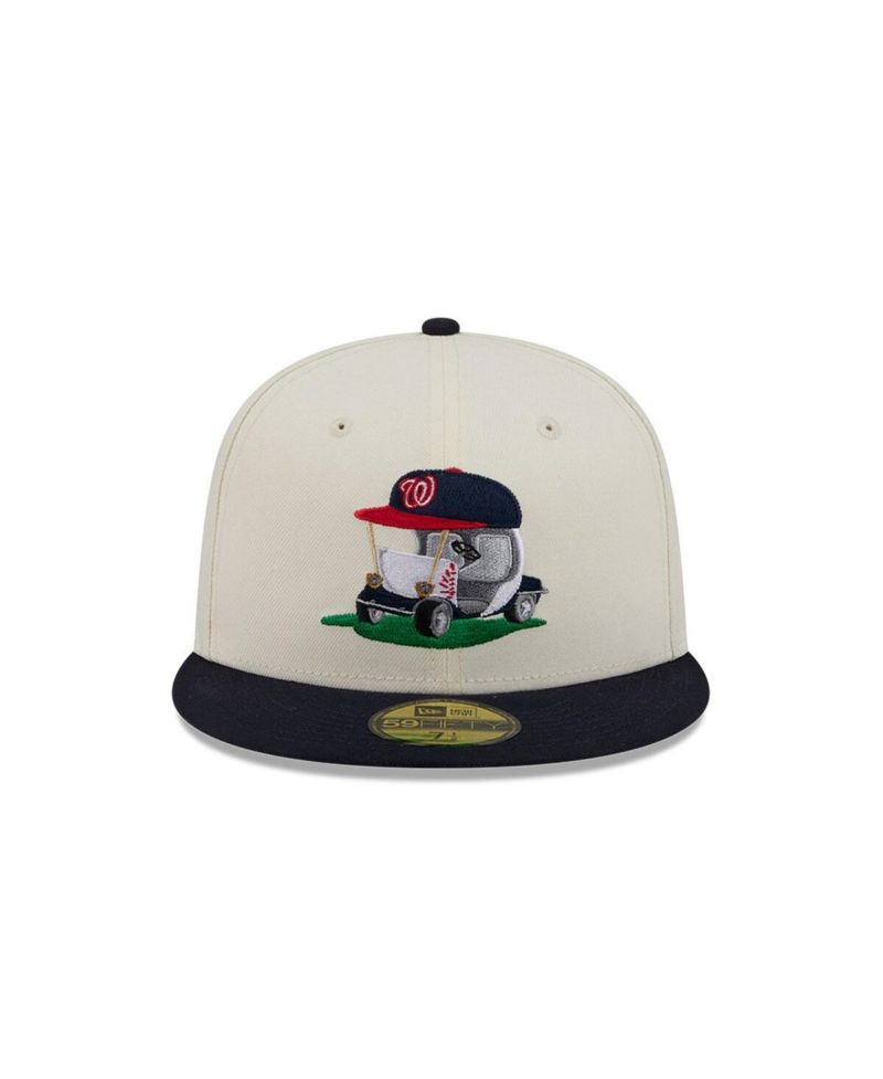 Men's Cream/Navy Washington Nationals Bullpen Cart 59FIFTY Fitted Hat