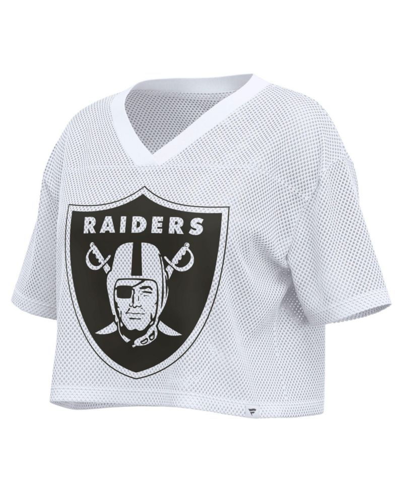 Women's Las Vegas Raiders Oversized Cropped V-Neck Jersey