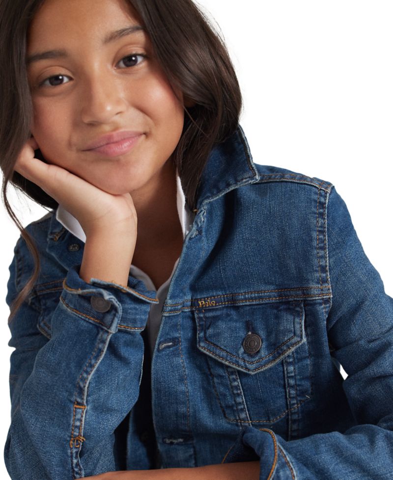 Big Girls Lightweight Denim Trucker Jacket