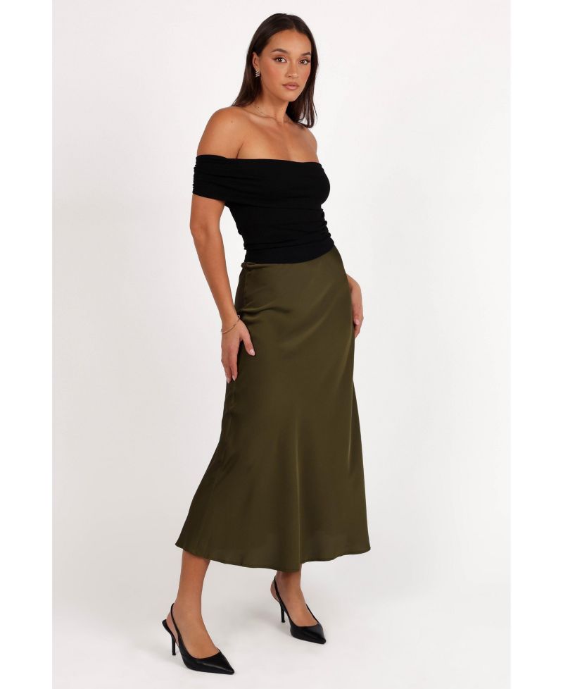 Women's Nellie Satin Midi Skirt