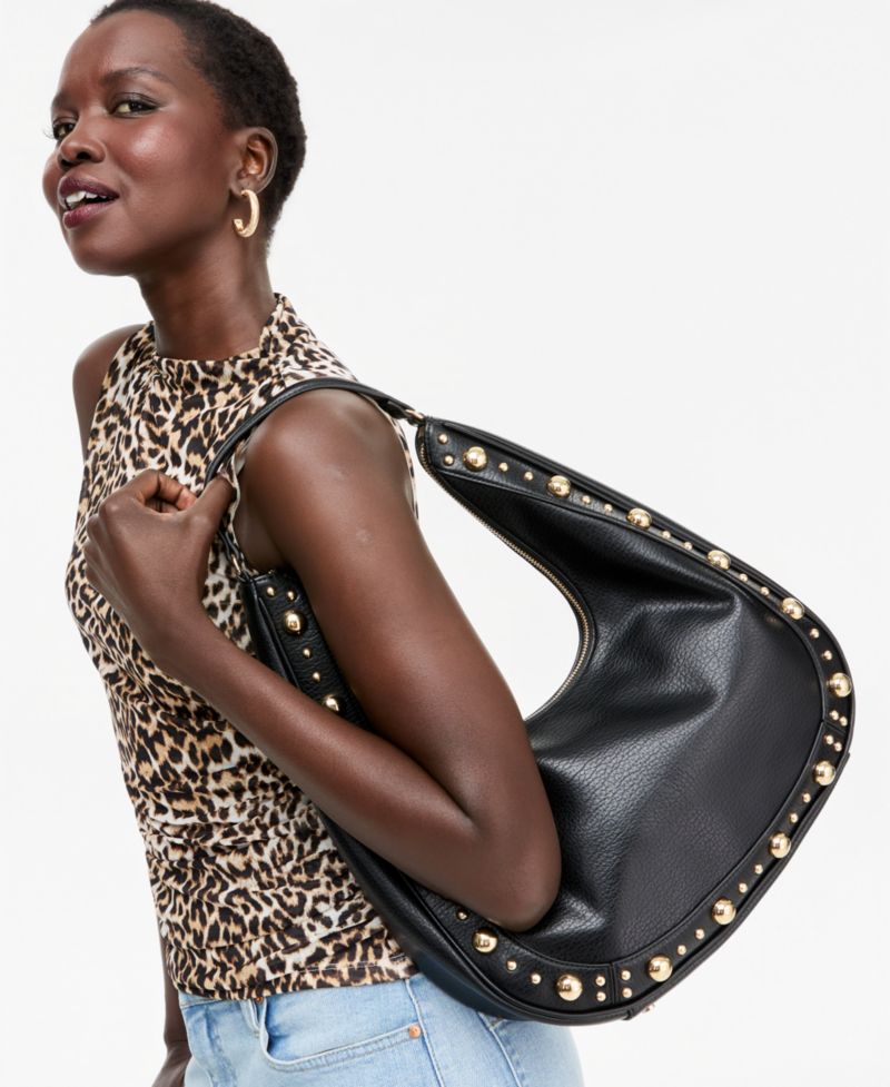 Kyel Studded Hobo Bag