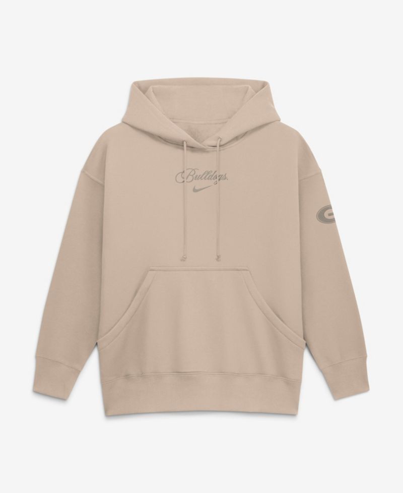 Women's Tan Georgia Bulldogs Neutral Stance Phoenix Fleece Oversized Hoodie