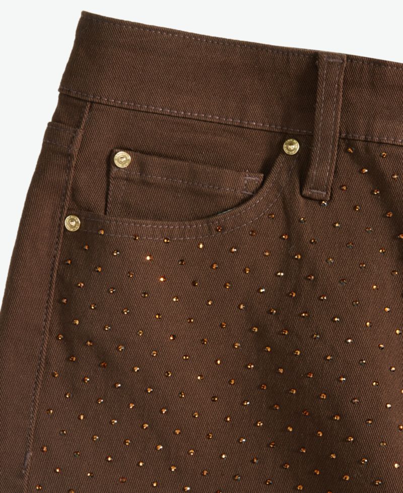 Women's Crystal Embellished Straight Ankle Jeans