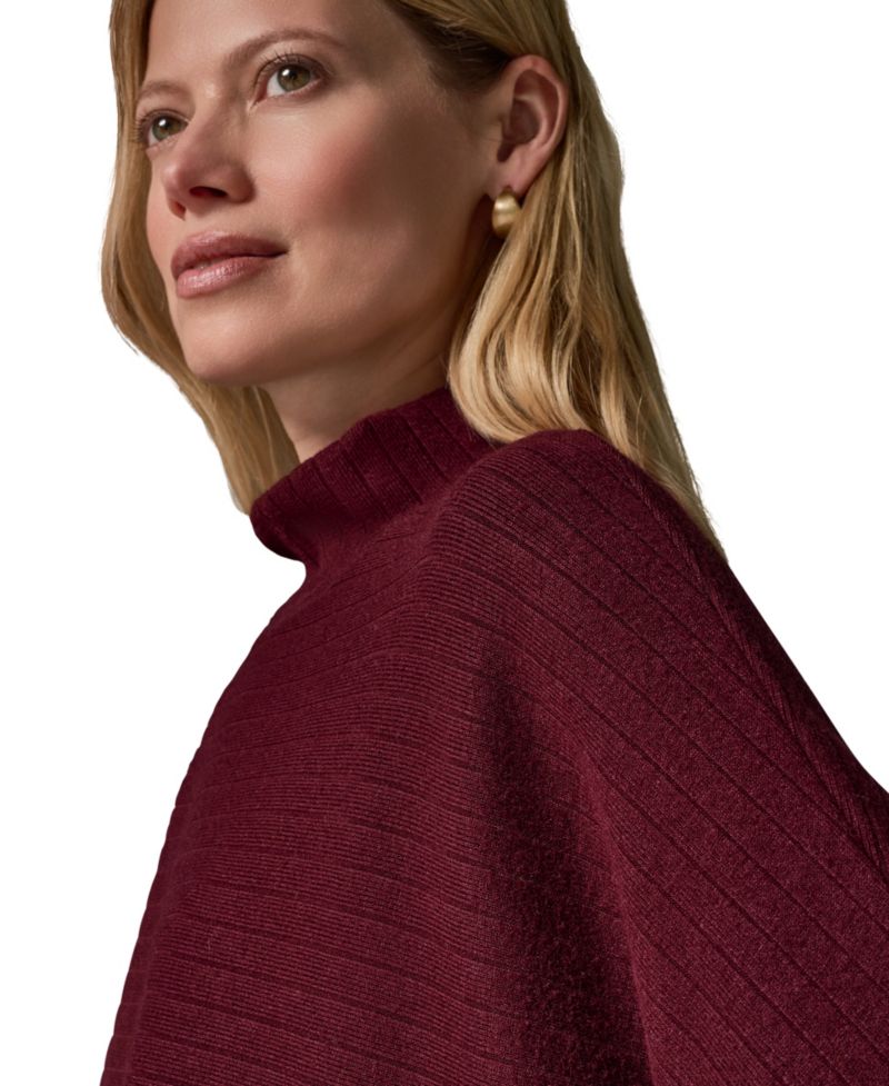 Women's Brushed-Rib Dolman-Sleeve Mock Neck Pullover Top