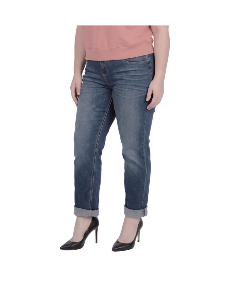 Plus Size Distressed Boyfriend Women's Jeans