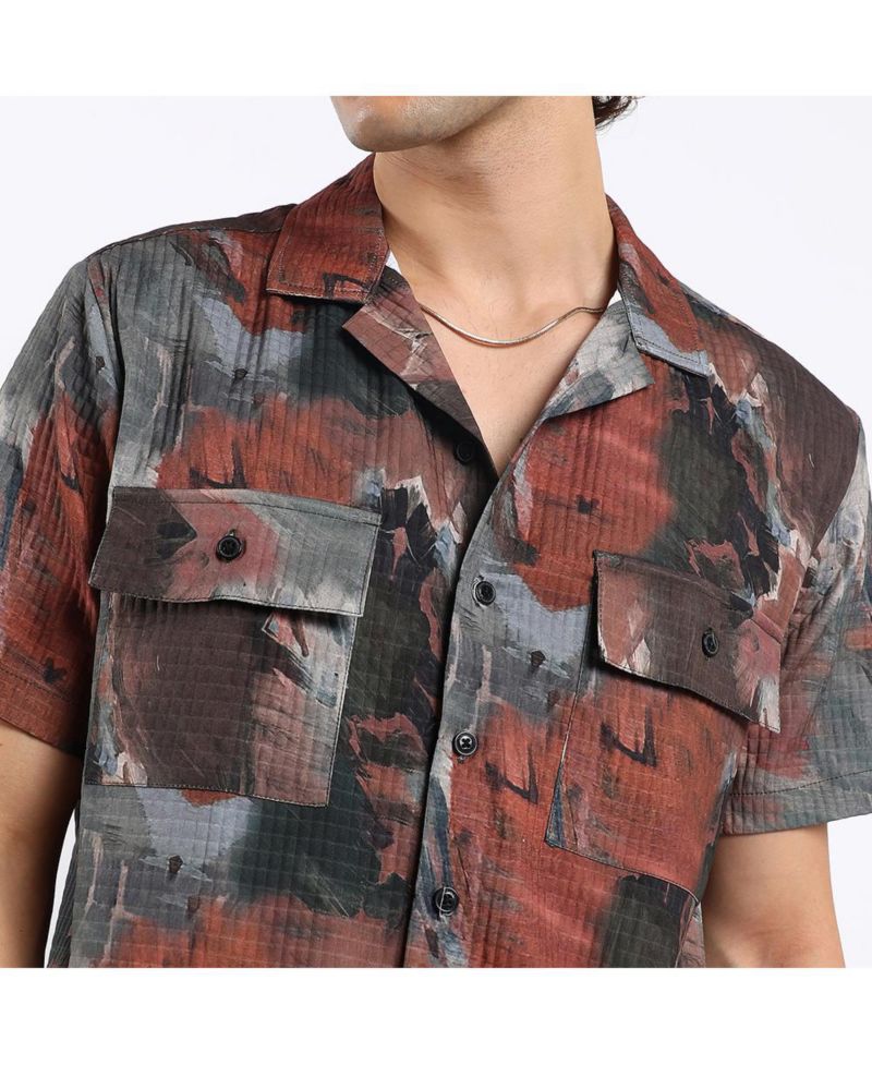 Men's Abstract Utility Oversized Shirt