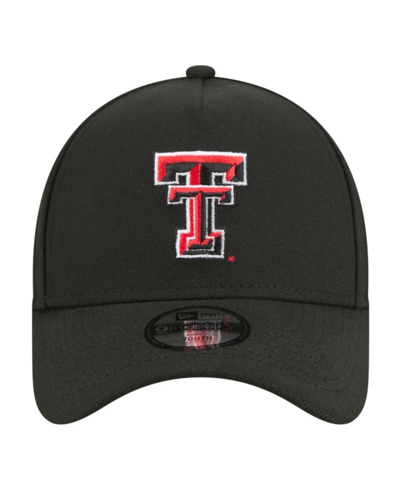 Big Boys and Girls Black Texas Tech Red Raiders 9FORTY A-Frame Adjustable Hat