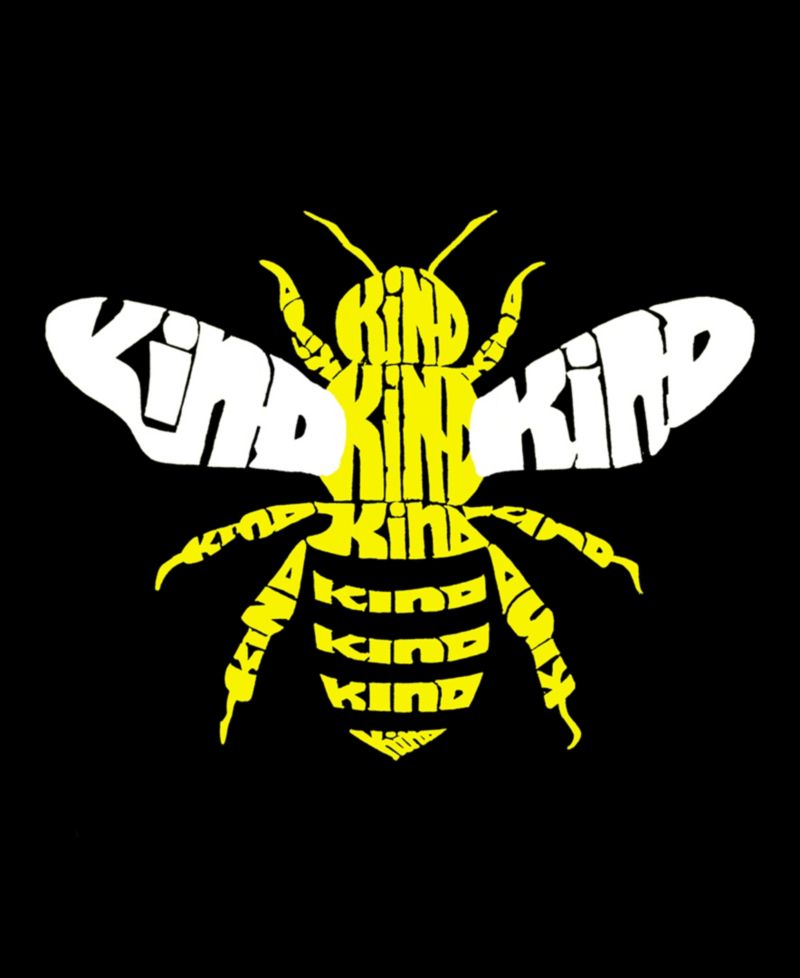 Men's Bee Kind Word Art Hooded Sweatshirt