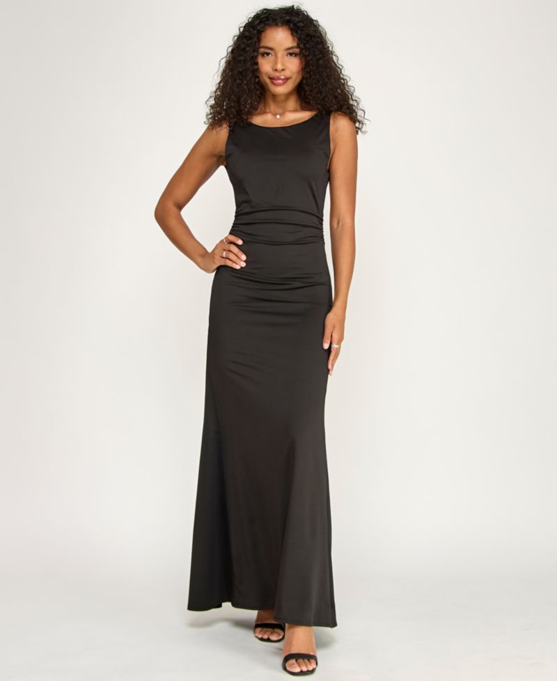 Women's Crewneck Pull-On Open Back Maxi Dress