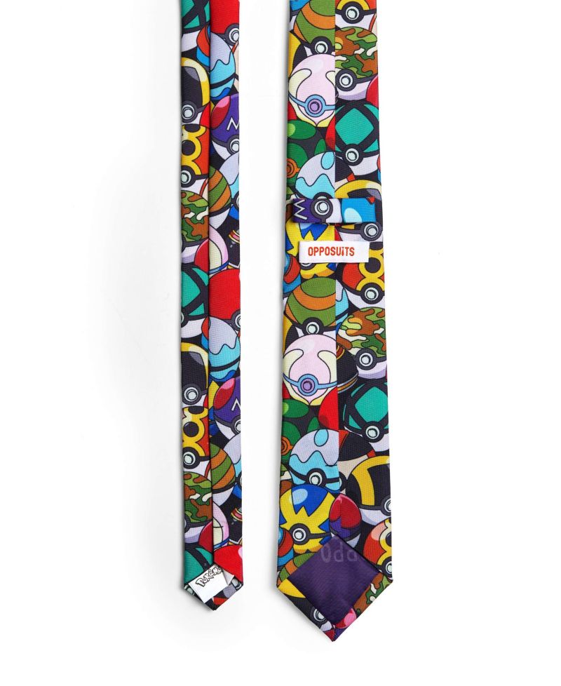 Men's Pokemon Tie - Pokeball Necktie - Formal And Casual - Including 1 Tie - Multicolor