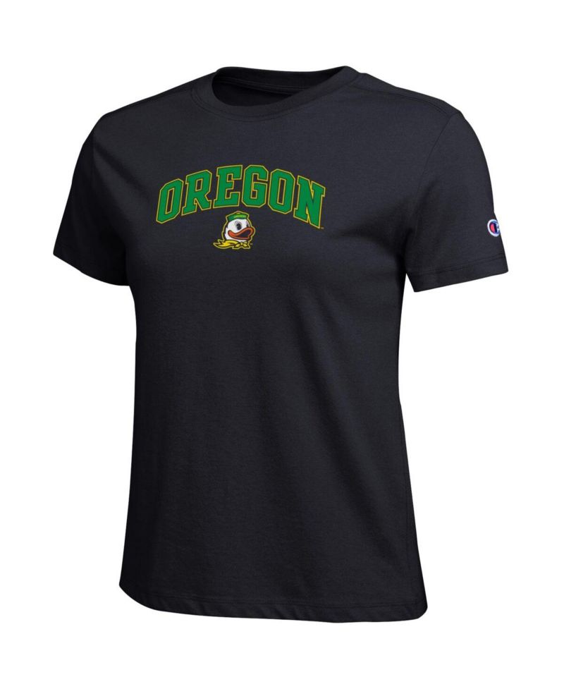 Women's Black Oregon Ducks Arched Over Logo T-Shirt