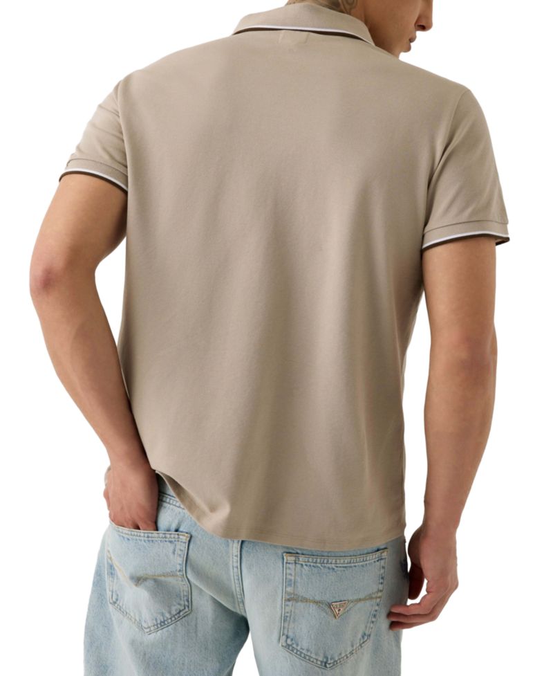 Men's Piqu&eacute; Cuff Short-Sleeve Polo Shirt