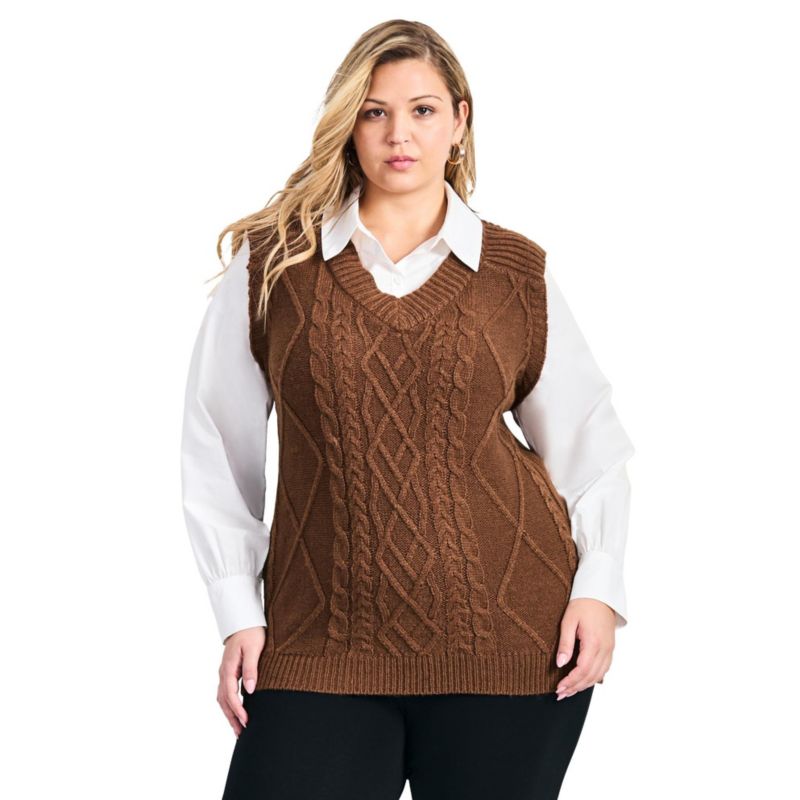 Women's Plus Size Veronica 2Fer Cable Vest