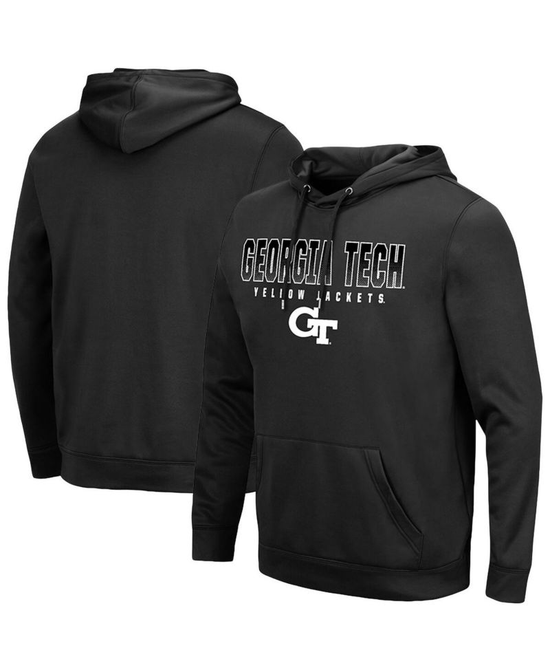 Men's Black Georgia Tech Yellow Jackets Blackout 3.0 Pullover Sweatshirt