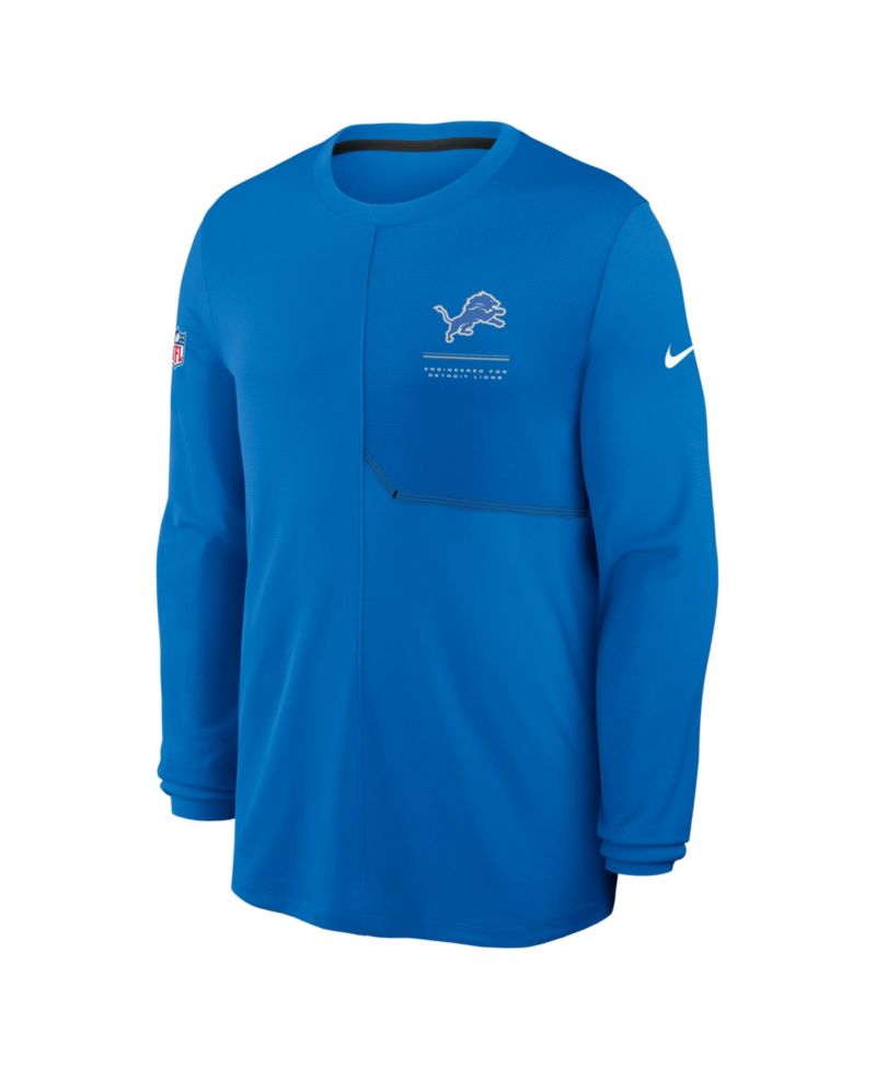 Men's Blue Detroit Lions Sideline Coaches UV Dri-FIT Long Sleeve Shirt