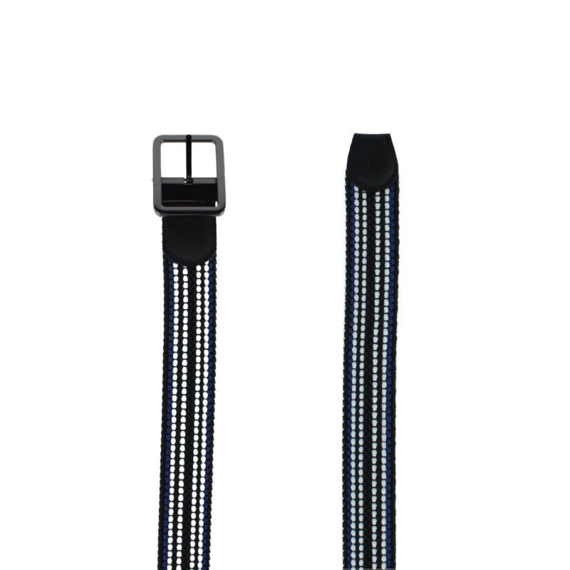 Men's Alejandro Black Stripes and White Reversible Braided 35MM Golf Belt