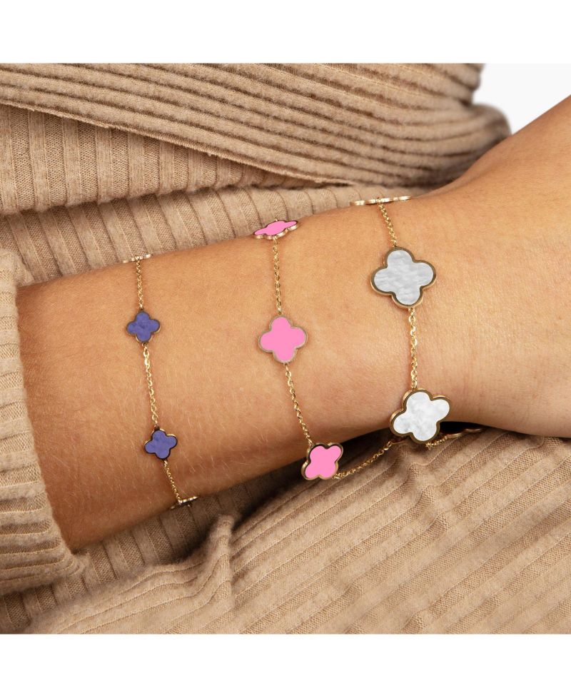 Mini Amethyst Clover Bracelet
