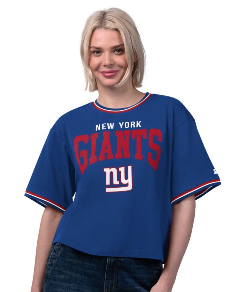 Women's Royal New York Giants Ace Cropped T-Shirt