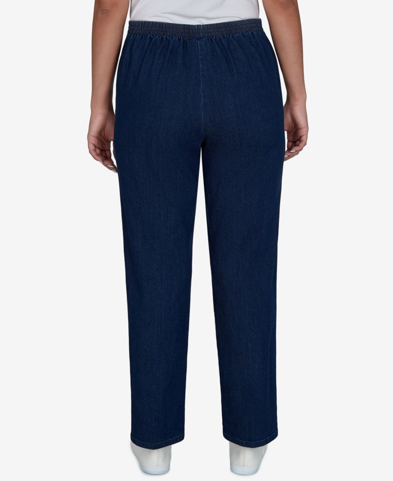 Women's Elastic Waist Denim Straight-Leg Pants