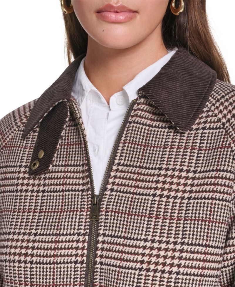 Women's Plaid Wool-Blend Zip-Front Jacket
