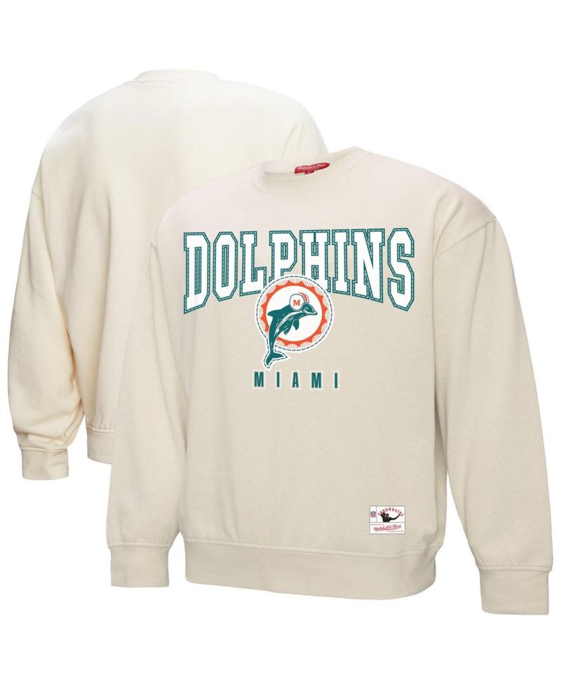 Women's Cream Miami Dolphins Fandom Fleece Pullover Sweatshirt