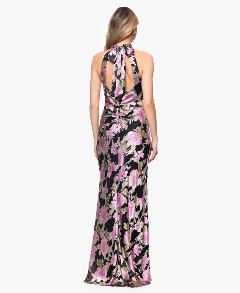 Women's Halter Neck Printed Gown