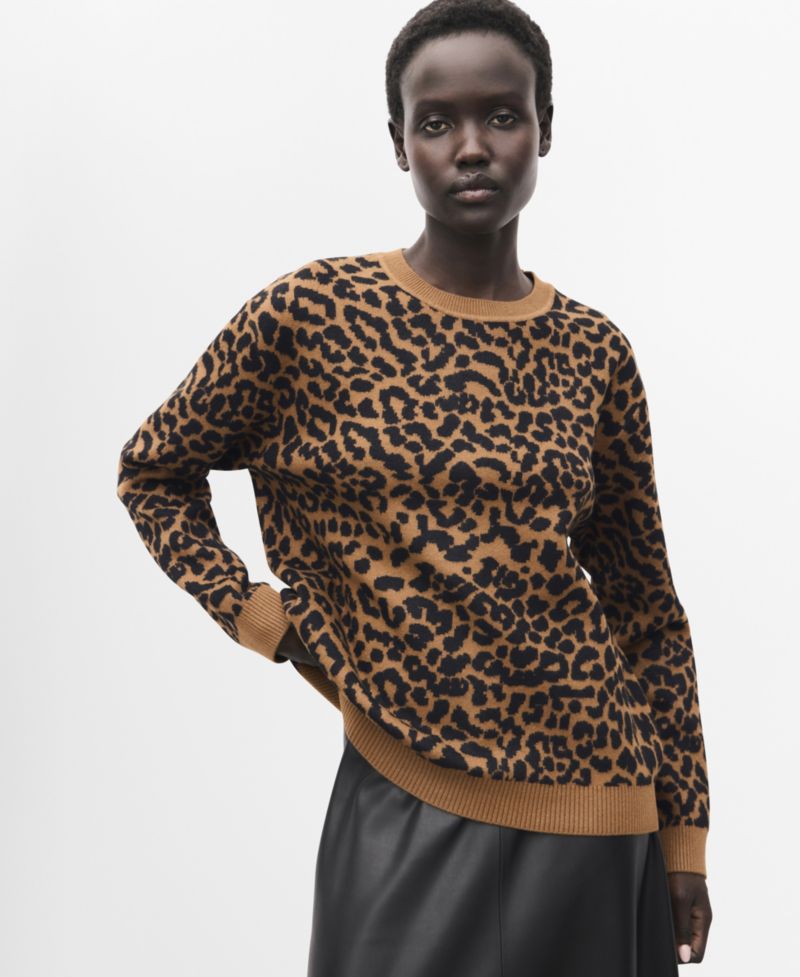 Women's Leopard-Print Knitted Sweater