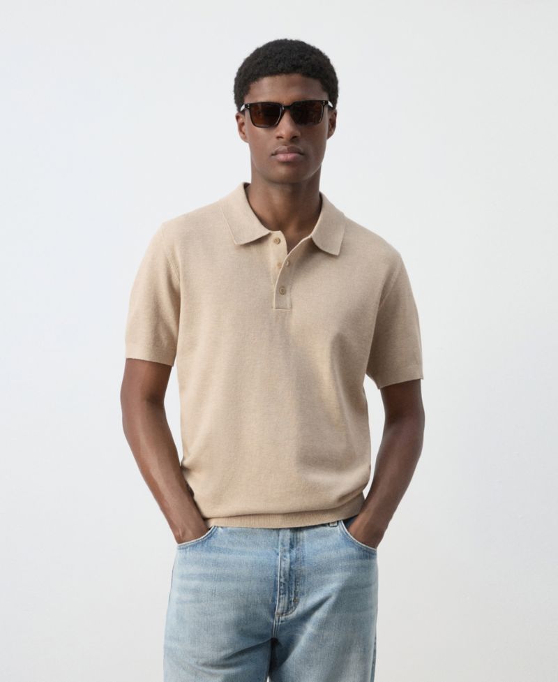 Men's Fine-Knit Cotton Polo Shirt
