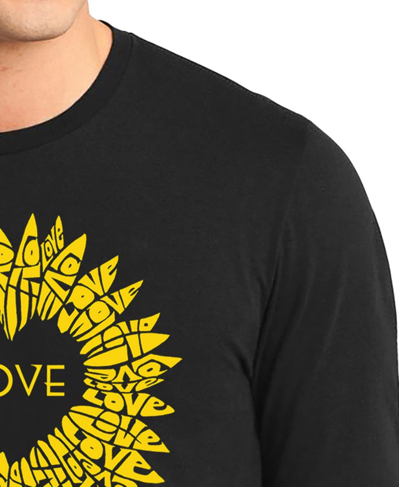 Men's Love Sunflower Word Art Long-Sleeve T-Shirt