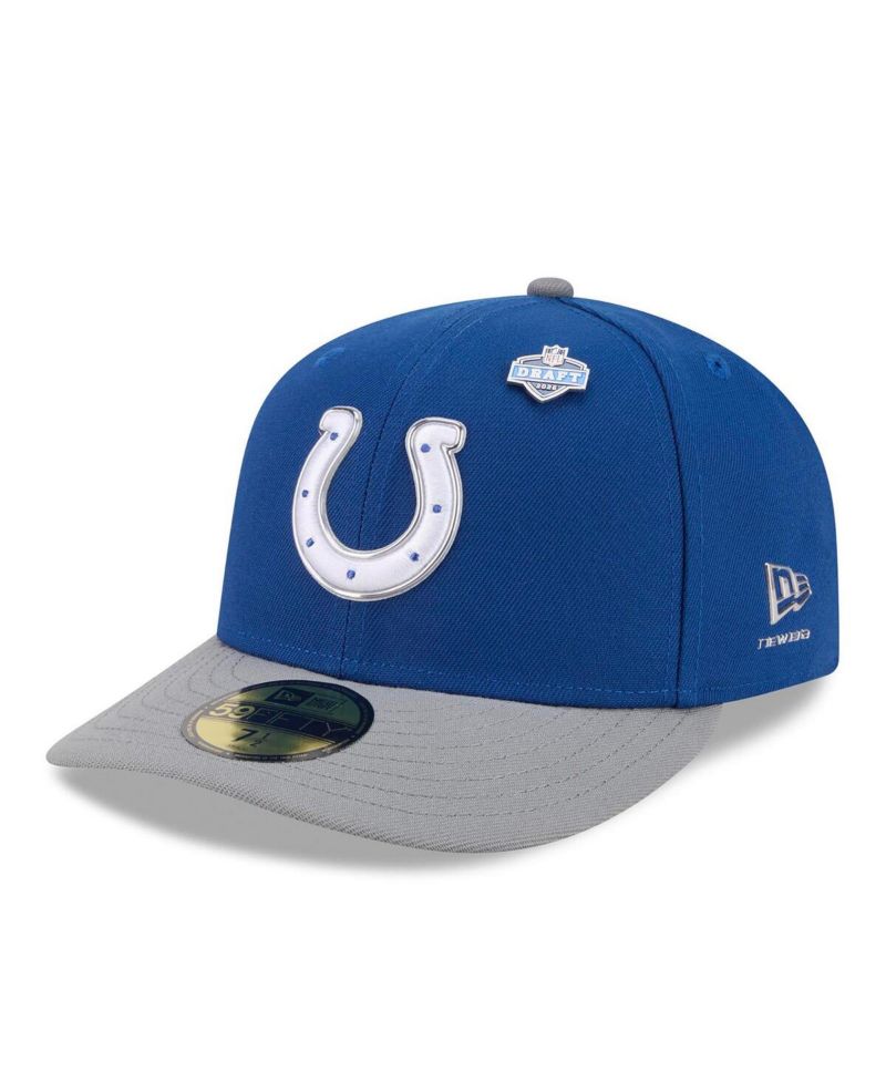 Men's Royal/Gray Indianapolis Colts 2026 NFL Draft Pre-Curved 59FIFTY Fitted Hat