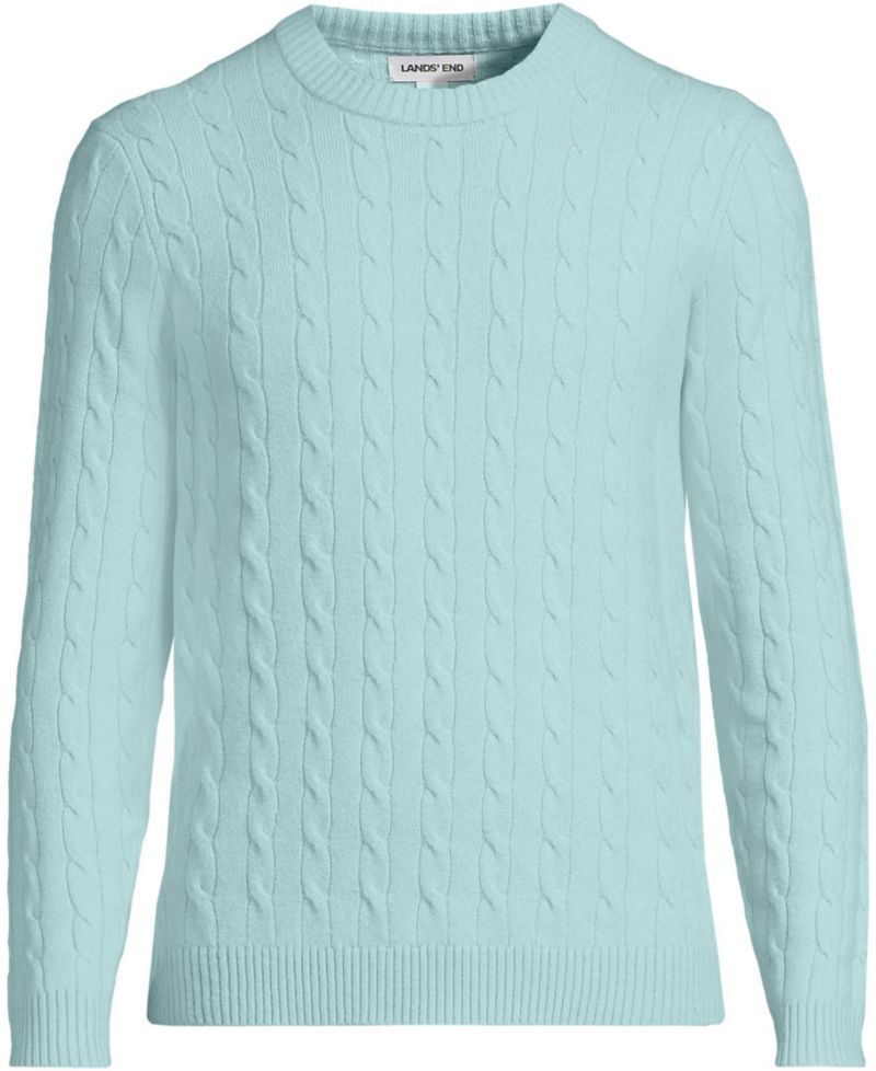 Men's Long Sleeve Cashtouch Cable Crewneck Sweater