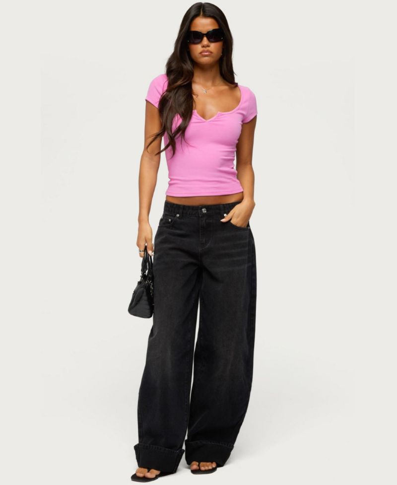 Women's Jeanna Cropped Short-Sleeve Scoop Neck T-Shirt