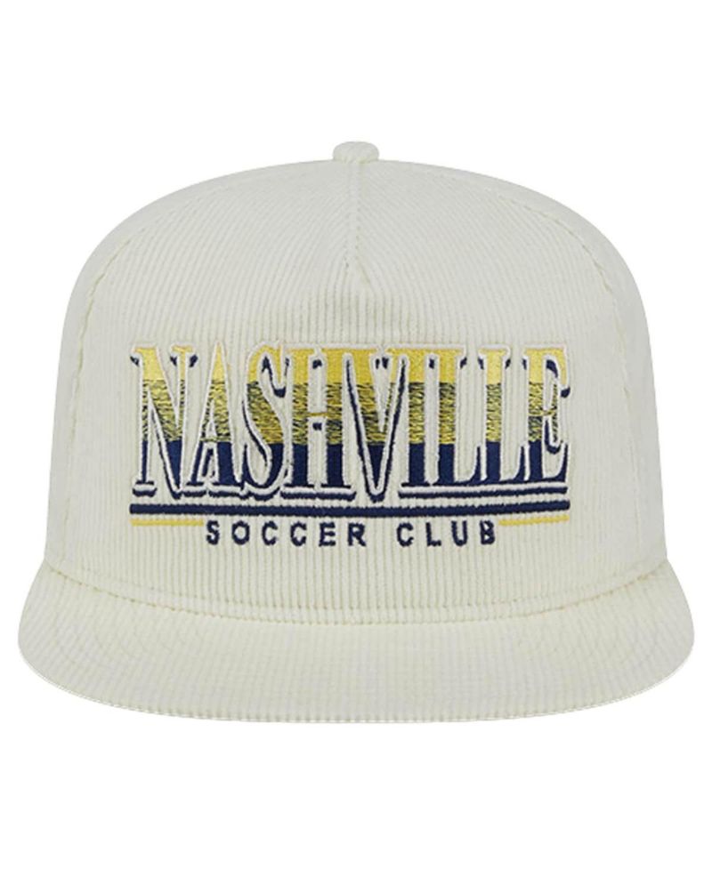 Men's White Nashville SC Throwback Corduroy Golfer Adjustable Hat