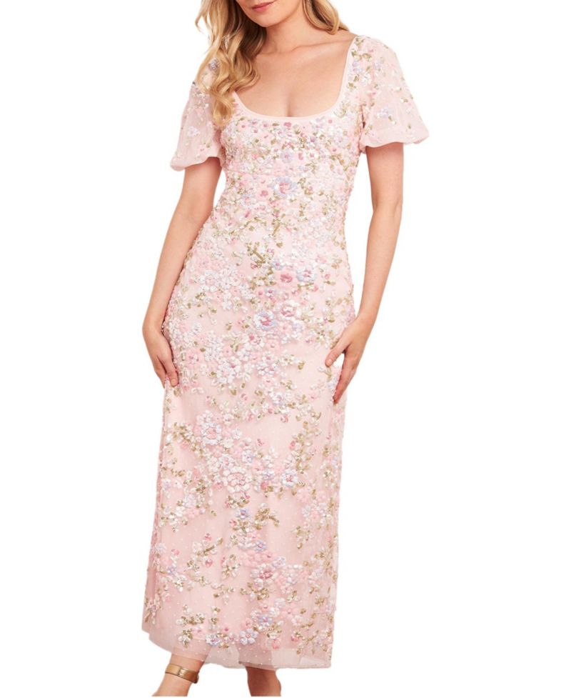 Women's Dream Garland Puff Sleeve Ankle Gown