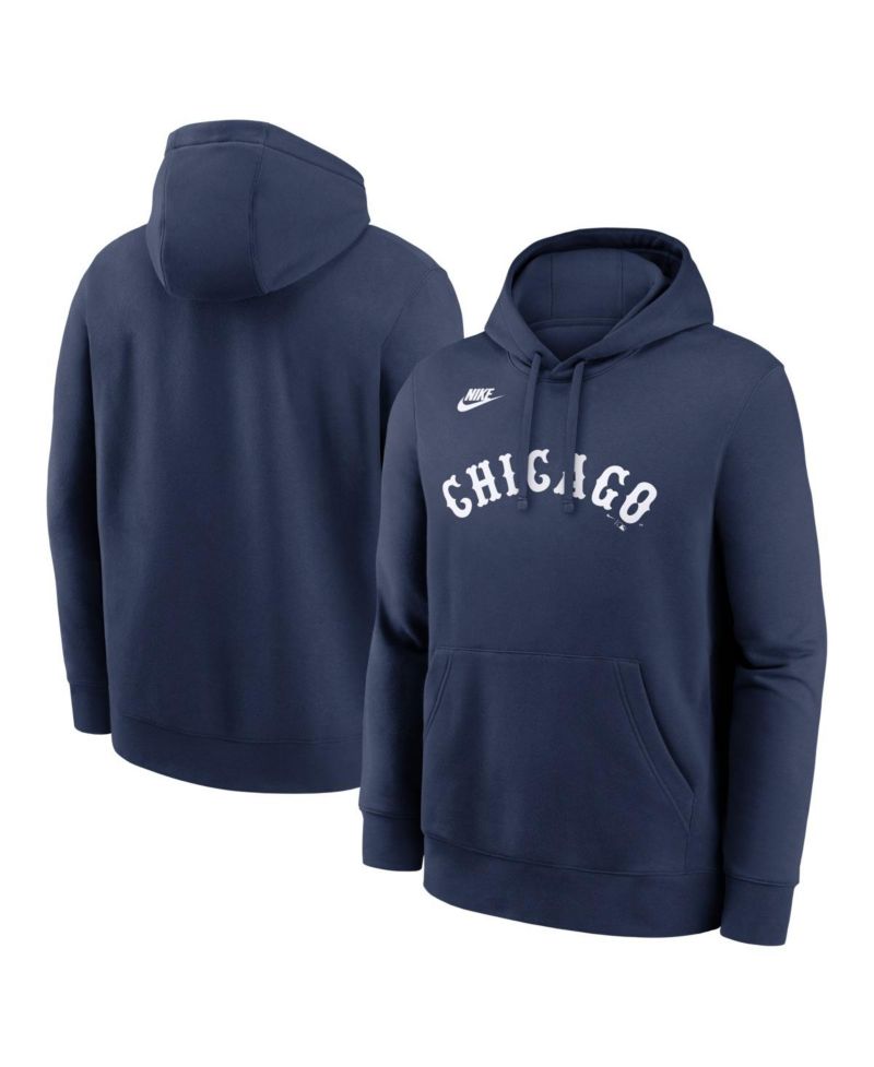 Men's Navy Chicago White Sox Cooperstown Collection Wordmark Club Hoodie